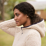 Dublin Ladies Talia Teddy Pullover #colour_natural-fur-plum-perfect-trim