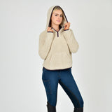 Dublin Ladies Talia Teddy Pullover #colour_natural-fur-plum-perfect-trim