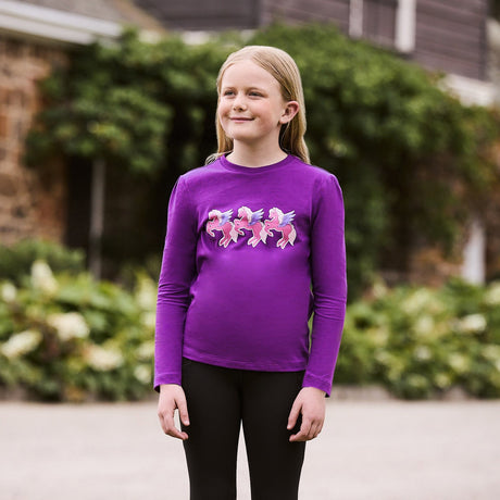 Dublin Kids Poppy Puff Sleeve Tee #colour_imperia-purple-winged-ponies