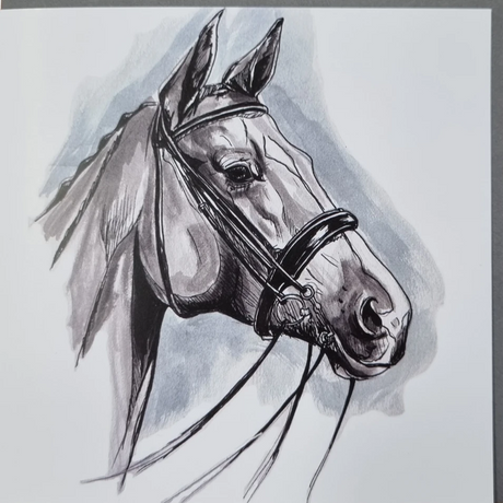 Gubblecote Watercolour Greetings Card #style_horses-head