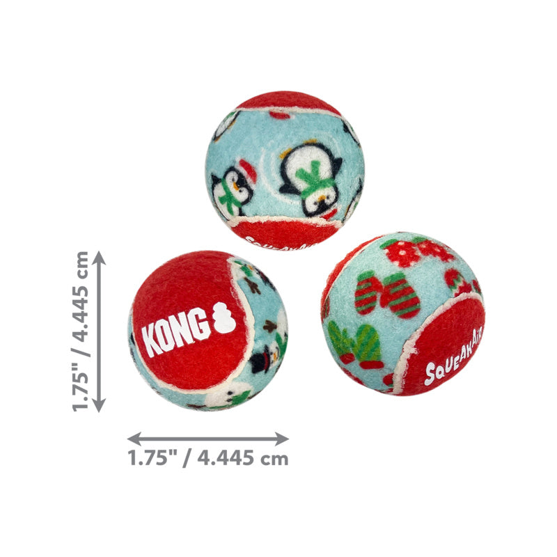 KONG Holiday SqueakAir Balles Pack de 6