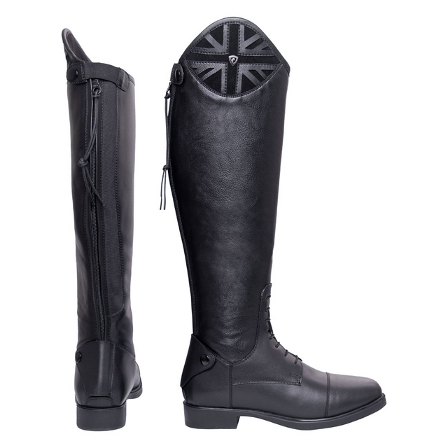 Hy Equestrian Union Jack Riding Boots #colour_black