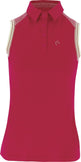 Equitheme Pique Ladies Polo Sleeveless Shirt #colour_raspberry-ecru