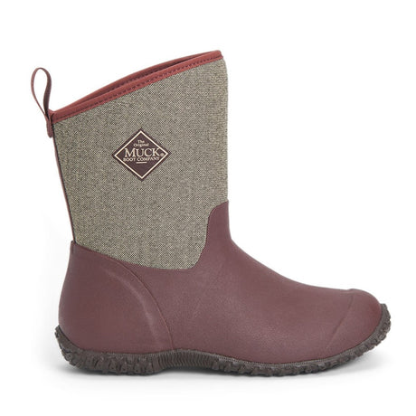 Muck Boot Muckster II Slip On Short Boots #colour_raisin-herringbone-print