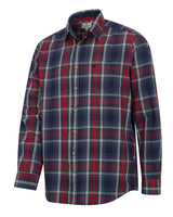 Hoggs of Fife Taransay Plaid Twill Shirt #colour_navy-green-wine