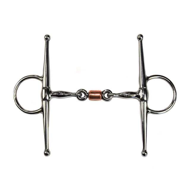 GS Equestrian Full Cheek Snaffle With Copper Peanut Bit 125mm