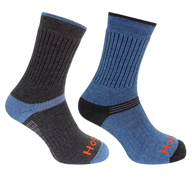 Hoggs of Fife Tech Active Socks #colour_charcoal-denim