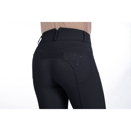 HKM Savona Style Silicone Full Seat Riding Breeches #colour_black