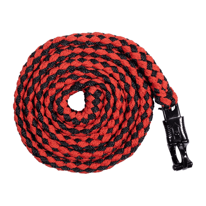 HKM Savona Style Lead Rope With Panic Hook #colour_black-red
